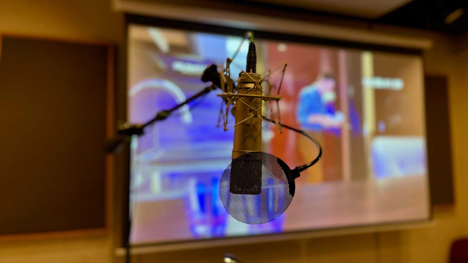 ADR Stage with a microphone recording audio post production